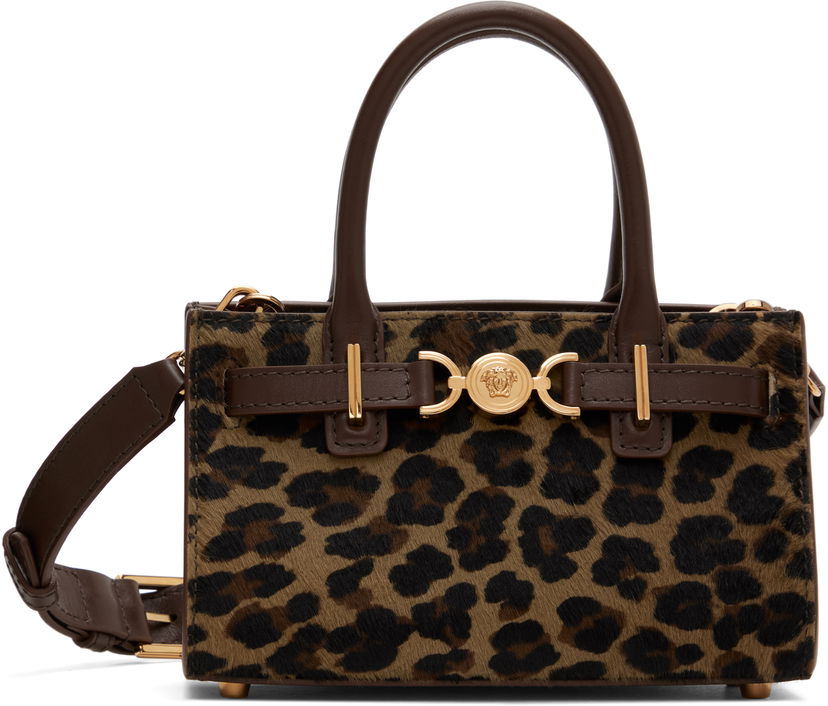 Дамска чанта Versace Leopard Print Mini Bag Кафяво | 1015820_1A12240_6N24V