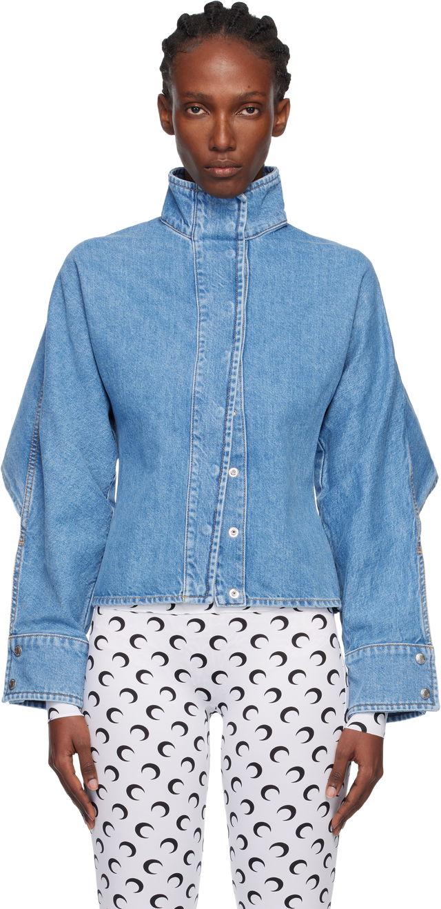 Moon Laser Wash Long Sleeve Denim Jacket