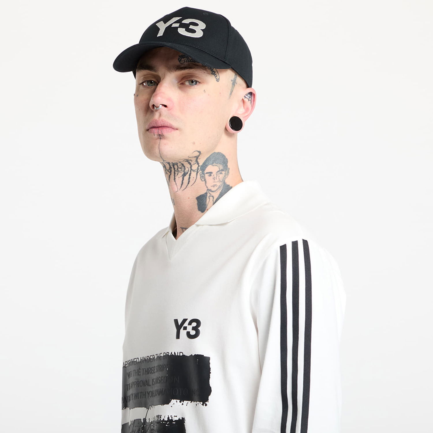 Поло тениска Y-3 Graphic Logo Long Sleeve Top Бяло | JM3233, 1