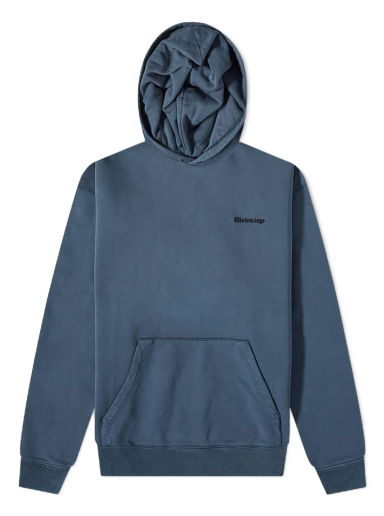 Суитчър Balenciaga Corporate Logo Hoody Тъмно синьо | 570811-TNVG8-4183