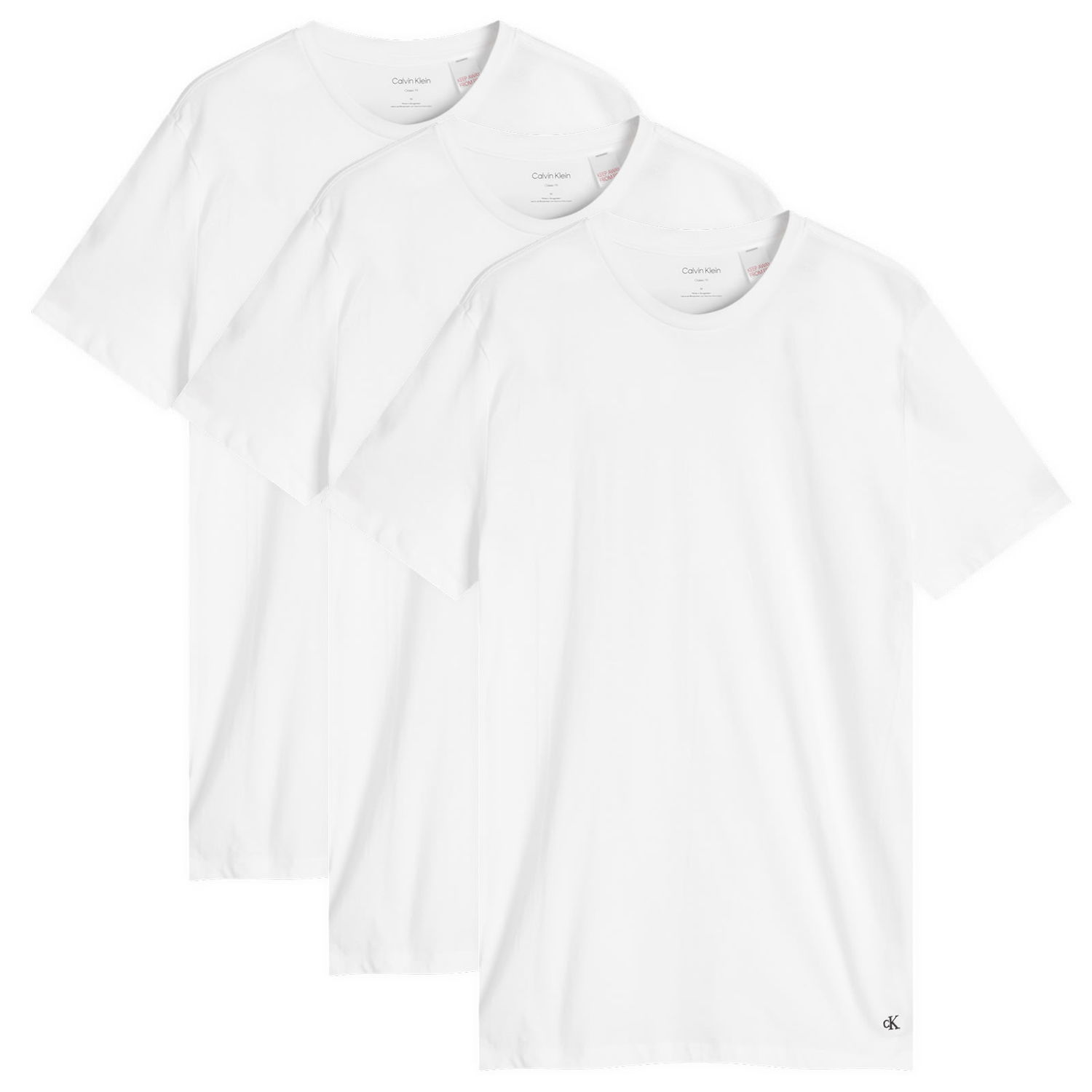 Тениска CALVIN KLEIN Calvin Klein 3 Pack Crew Neck T-Shirts, Size Large Бяло | LV00NB4051100, 0