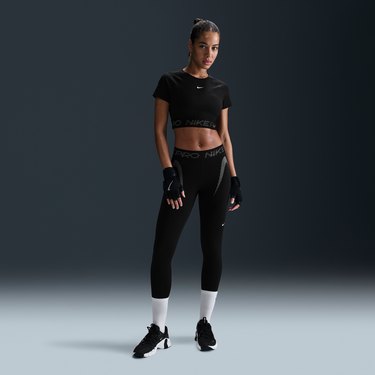 Съкратен топ Nike Dri-FIT Pro Short Sleeve Crop Top Черно | HM6369-010, 2