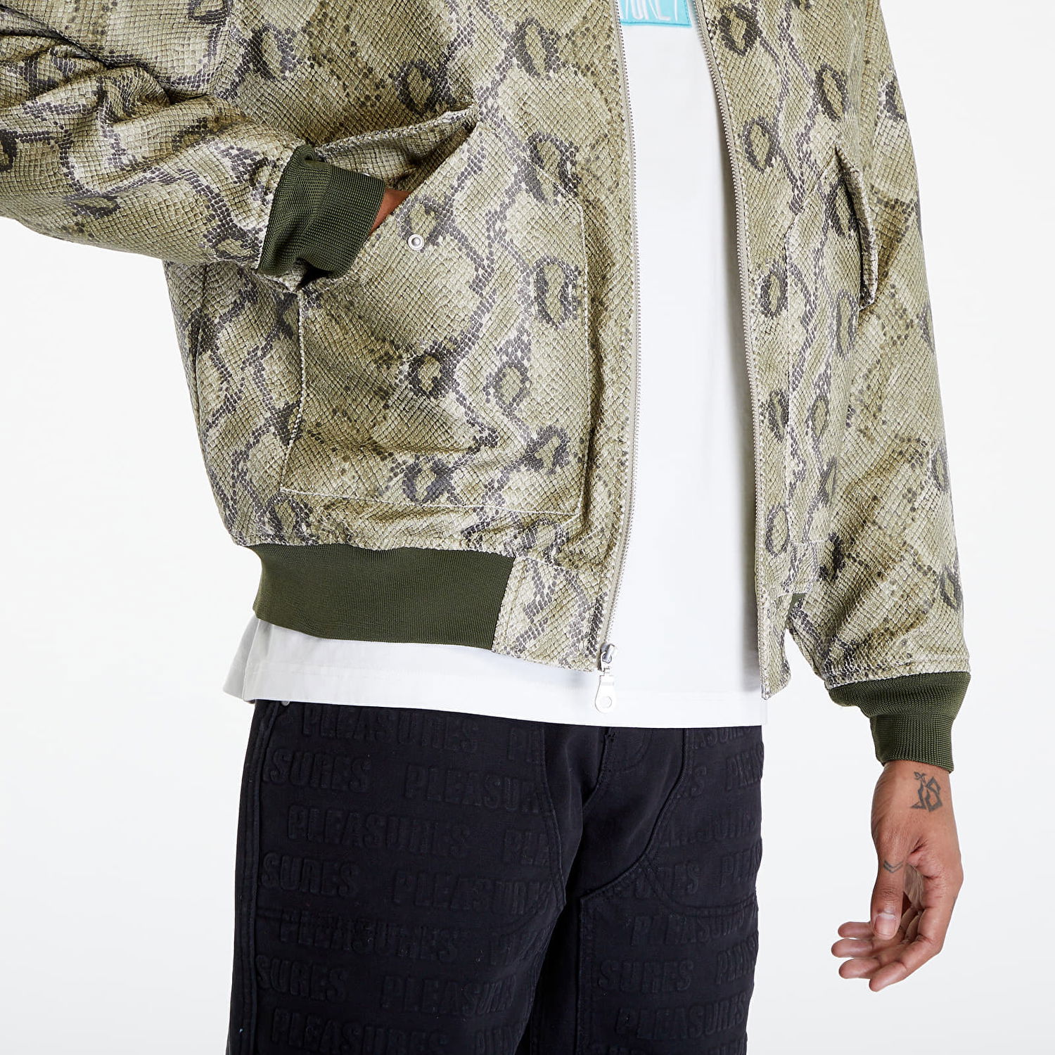 Яке Pleasures Rattle Flight Jacket Зелено | P24SP013 GREEN, 1