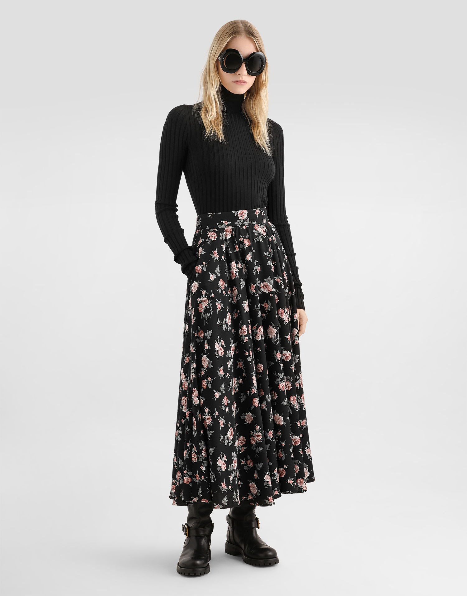 Пуловер Dolce & Gabbana Dolce & Gabbana Ribbed Wool Zip Turtleneck Pullover Черно | FXW61TJDVE7N0000, 1