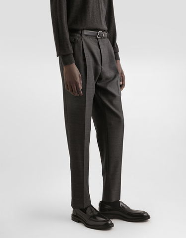 Панталони Dolce & Gabbana Pleated Wool Trousers Сиво | GV4EETFU25ES8290, 3