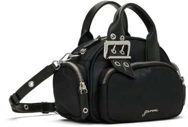 Дамска чанта GANNI Mini Polochon Bag Черно | A6738, 1
