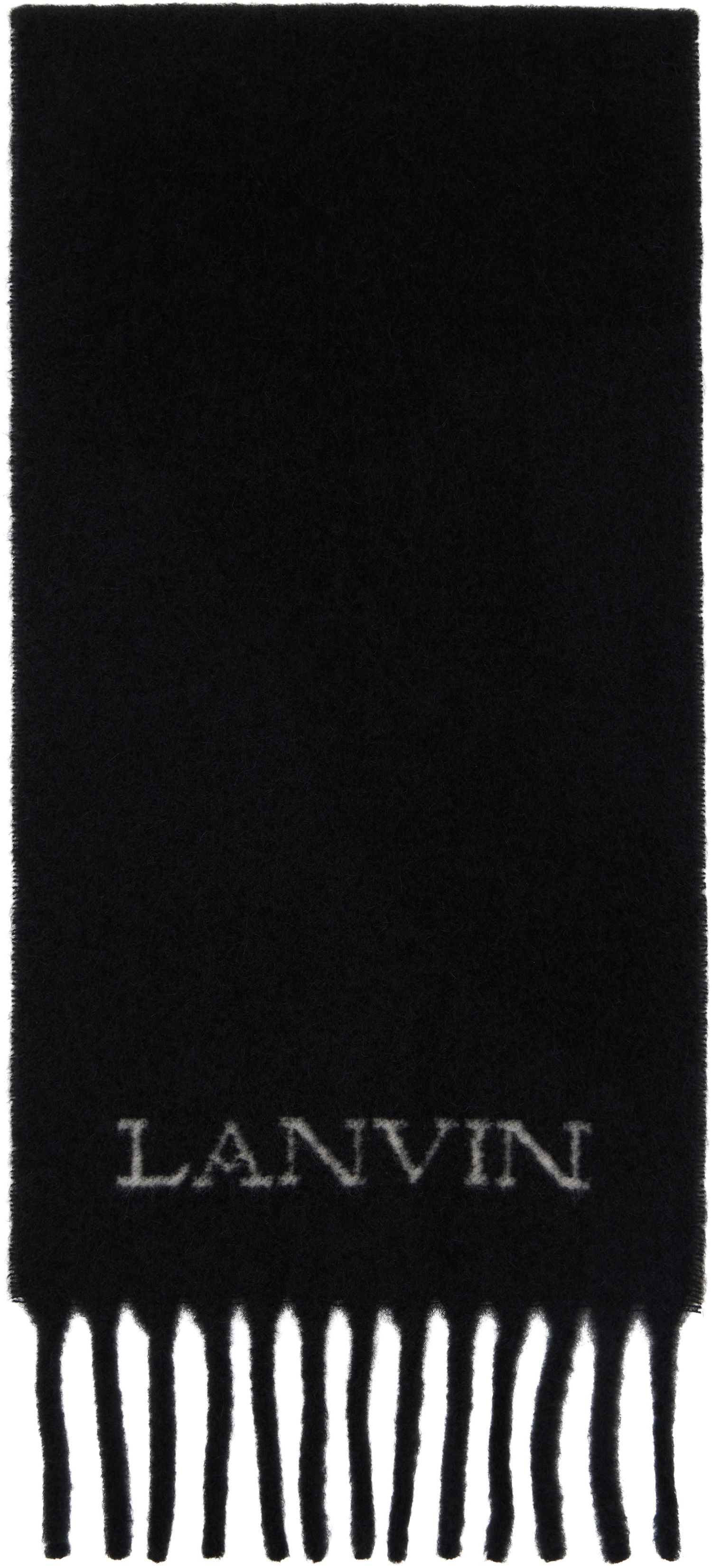Шал LANVIN Fringed Wool Scarf Черно | AW-SAFS0K-POOL-H23, 0