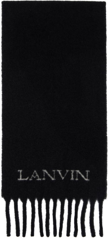 Шал LANVIN Fringed Wool Scarf Черно | AW-SAFS0K-POOL-H23, 0