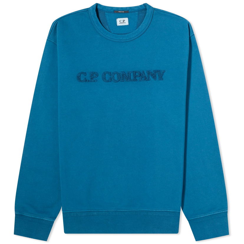 Суитчър C.P. Company Cotton Diagonal Fleece Logo Sweatshirt Синьо | CMSS096A-110044R-848