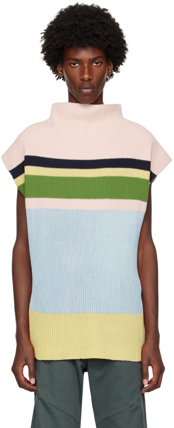 Пуловер KIKO KOSTADINOV Pink & Blue Essick Stripe Turtleneck Бежово | KKAW24KN01-97, 0