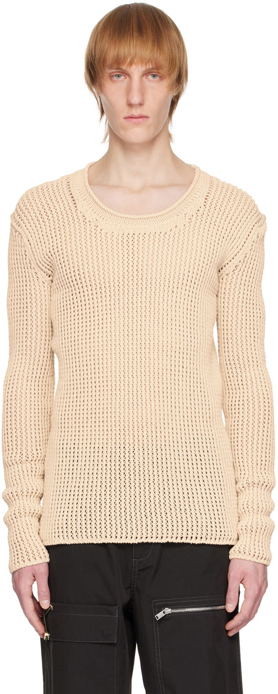 Пуловер Dion Lee Grid Knitted Sweater Бежово | C7163R23, 0