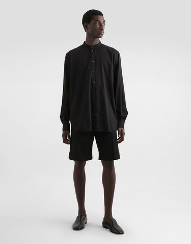 Риза Dolce & Gabbana Dolce & Gabbana Mandarin Collar Canvas Shirt Черно | G5HR1TFU5X4N0000, 1