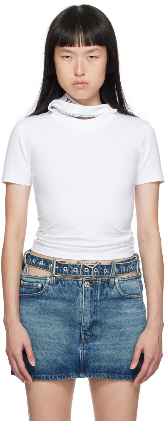 Тениска Y/PROJECT Triple Collar Baby T-shirt Бяло | WTS53-S25, 0