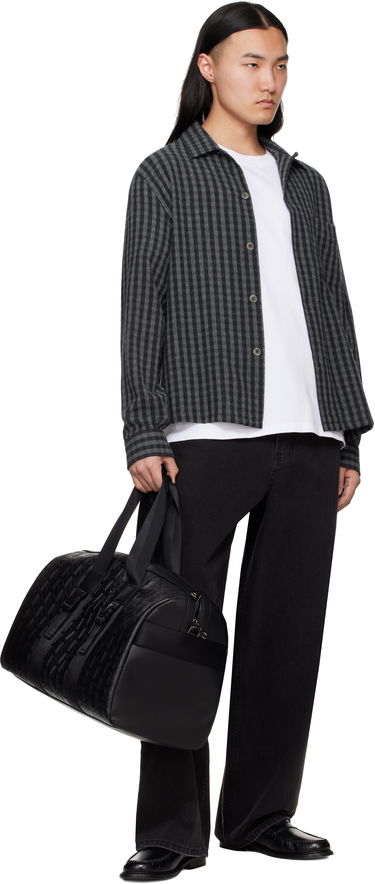 Чанта за пътуване Lacoste Lacoste Nomogram Leather Weekend Bag Черно | NH4839MR_000, 3