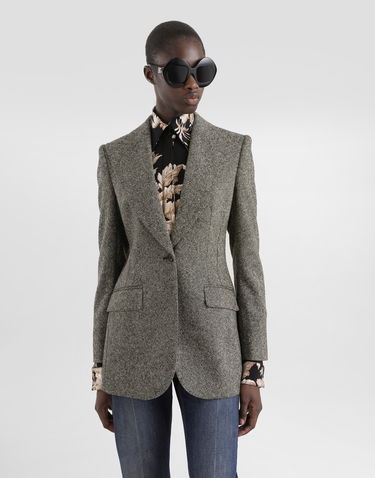 Яке Dolce & Gabbana Dolce & Gabbana Single-Breasted Dotted Wool Jacket Сиво | F29QGTFMBARS8030, 3