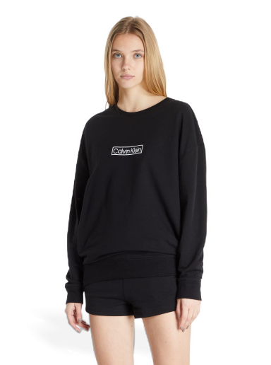 Суитчър CALVIN KLEIN Box Logo L/S Sweatshirt Черно | QS6803E-UB1