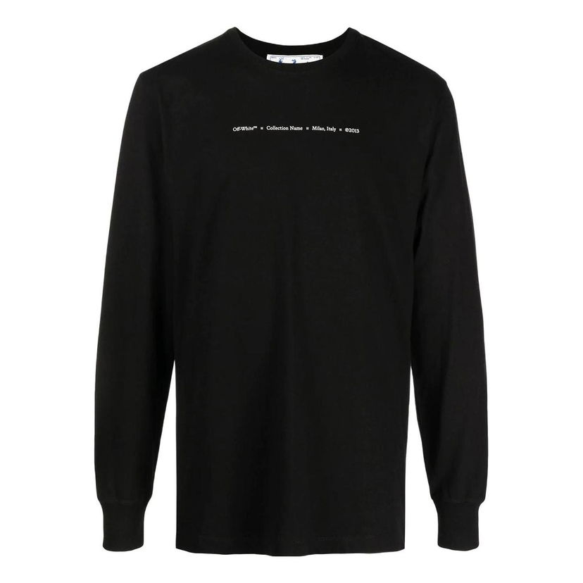Тениска Off-White Off-White Long Sleeve T-Shirt with Arrow Logo Черно | OMAB001F21JER0021084