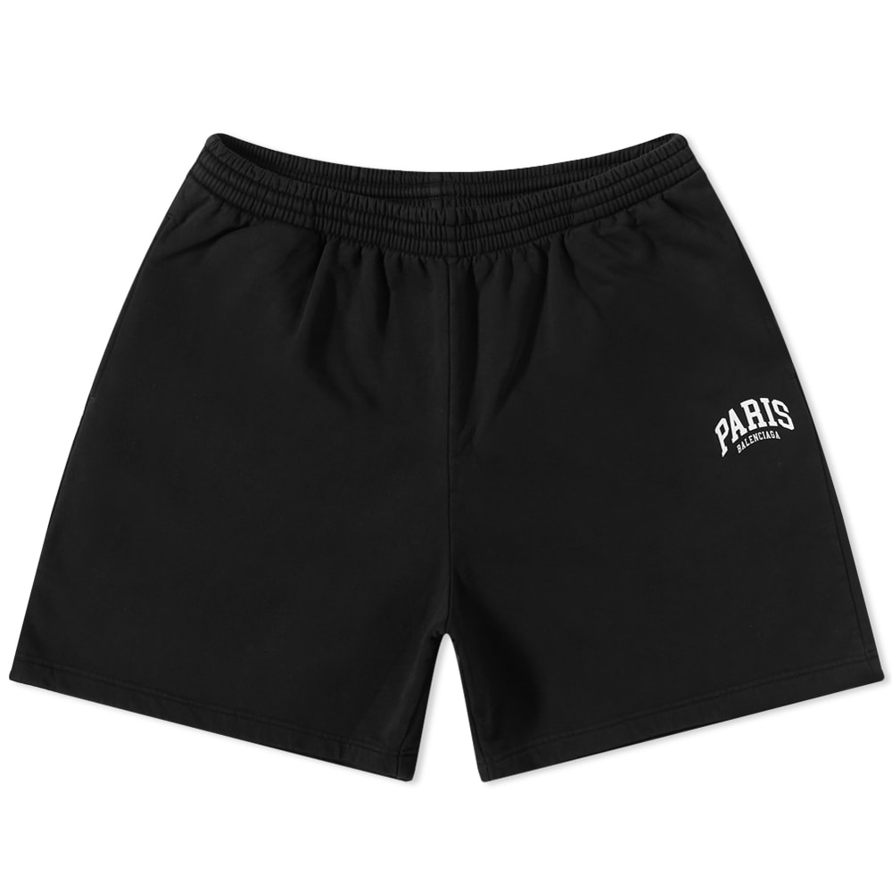 Къси панталони Balenciaga Paris Logo Sweat Short Черно | 676137-TLVL8-1070, 0