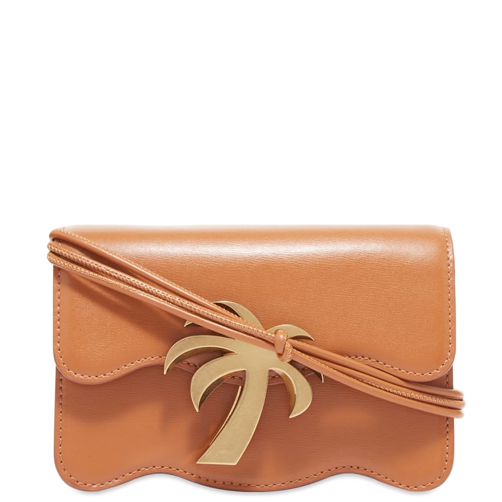 Чанта през рамо Palm Angels Palm Beach Mini Bag Кафяво | PWNQ009S22LEA0016076, 0