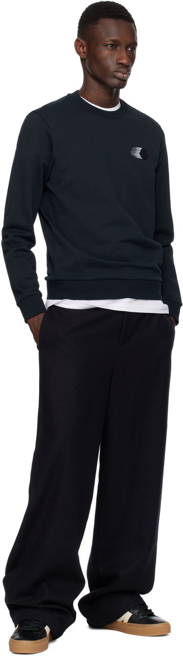 Пуловер Moncler Moncler Faded Logo Cotton Sweatshirt Тъмно синьо | K10918G00039809KR, 3