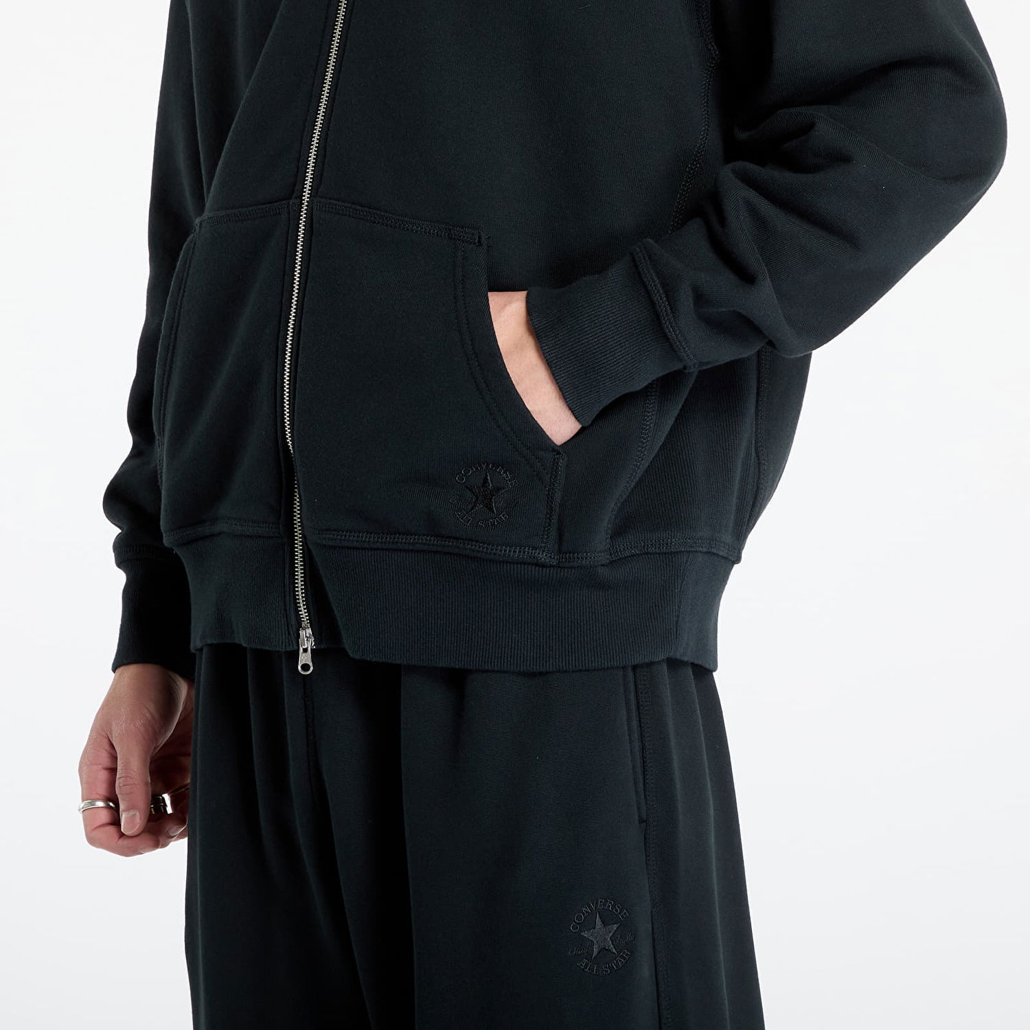 Суитчър Converse Converse x Daily Paper Full Zip Hoodie Черно | 10027826-A01, 1