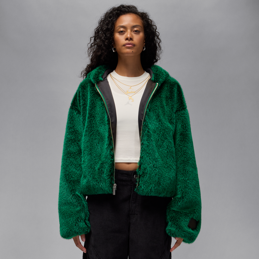 Яке Jordan Air Jordan Faux Fur Hooded Jacket Зелено | HV0293-365