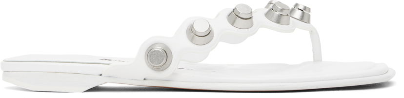 Кецове и обувки Alexander Wang Alexander Wang Rexa Thong Flat Sandals Бяло | 30225S008