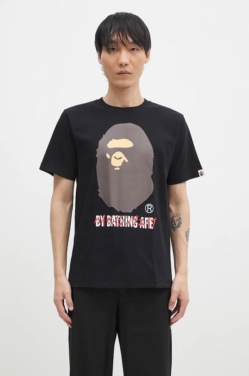 Тениска BAPE KATAKANA BY BATHING APE TEE Print T-shirt Черно | 1K80110026