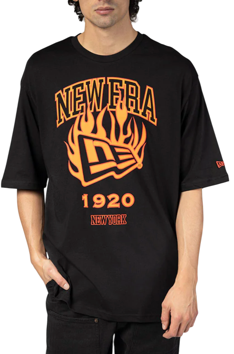 Тениска New Era Ne Flag Flame New York 1920 Oversized T-Shirt Черно | 60564870-60564870