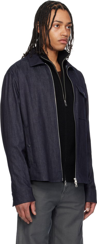 Яке Moncler Moncler Long Sleeve Zip-Up Denim Jacket Синьо | K10912F00017M6688, 1