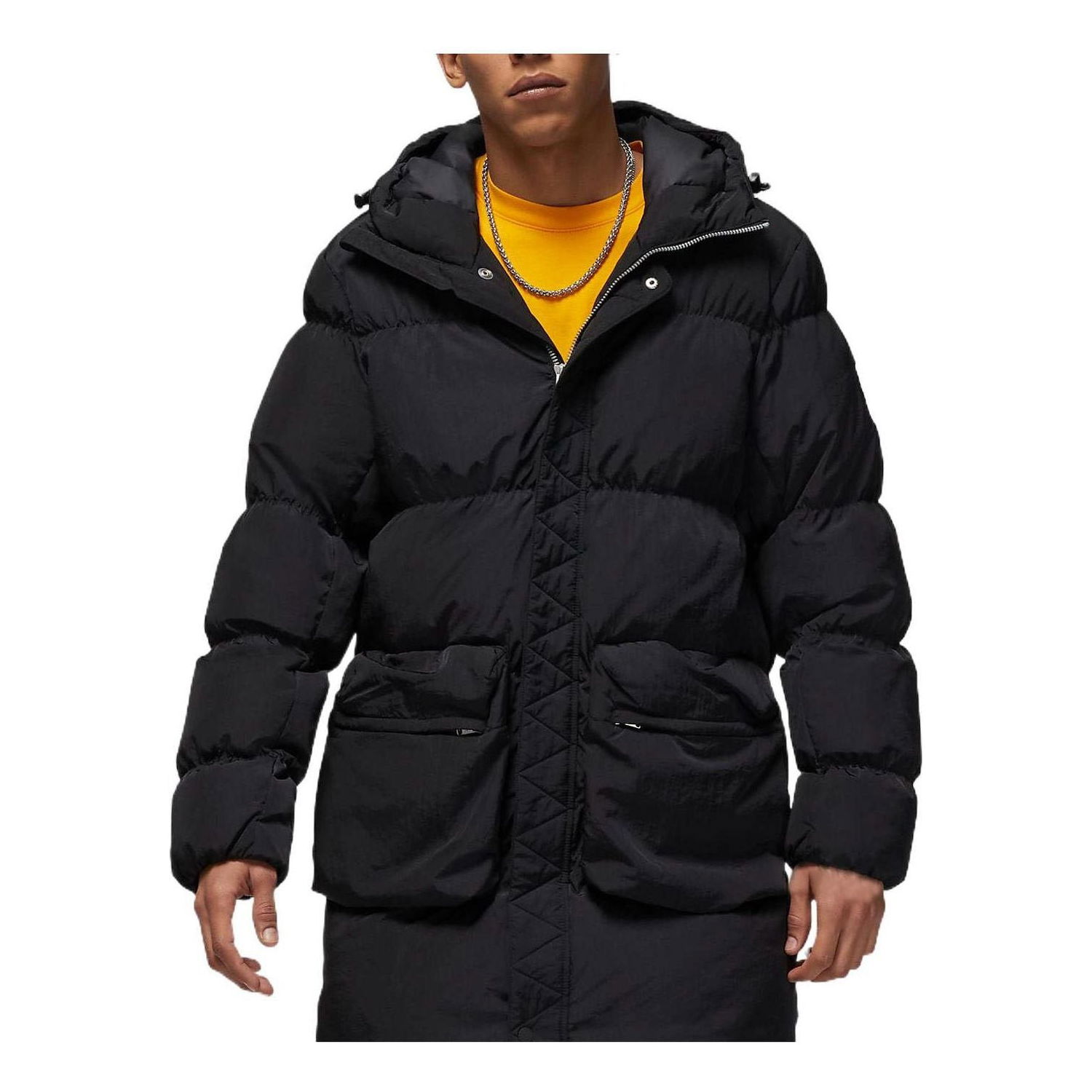 Пухо яке Jordan Jordan Logo Zipper Mid-Length Down Jacket Черно | DQ7347-010, 0