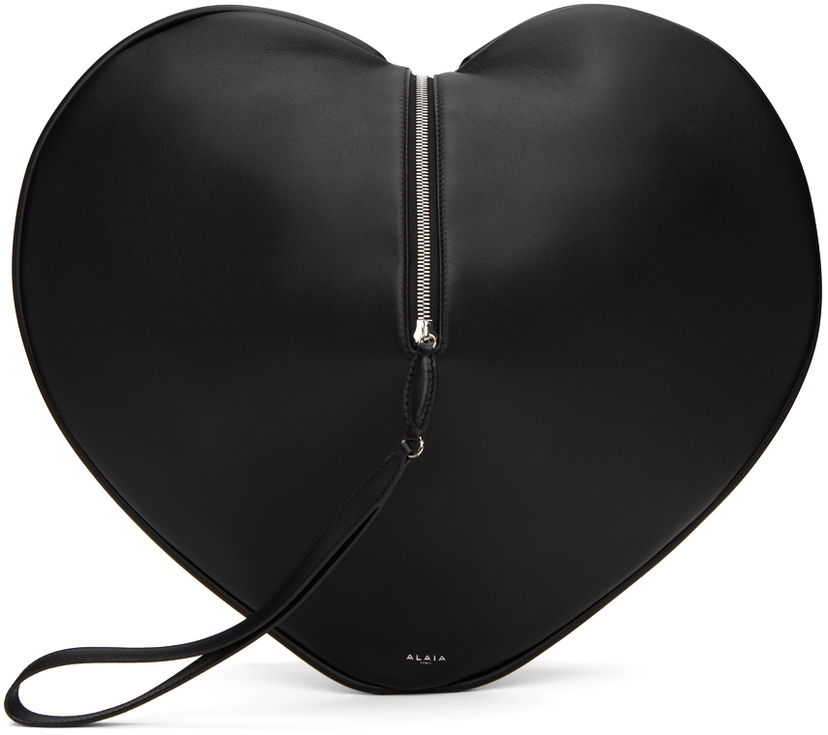 Дамска чанта Alaïa Leather Heart Shaped Pouch Черно | AA1P023CA230