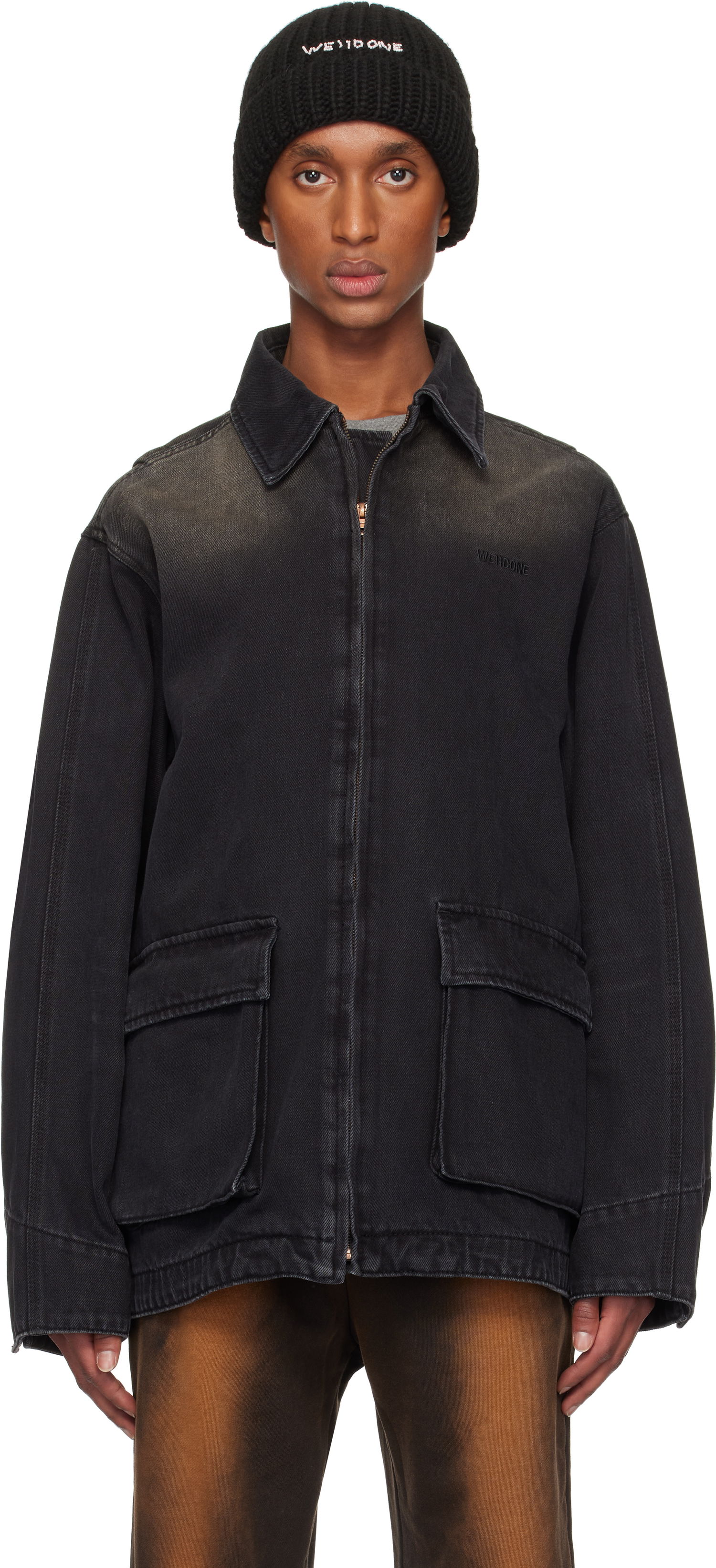 Шапка We11done We11done Classic Washed Denim Jacket Черно | WD-DJ3-24-334-U-BK, 0
