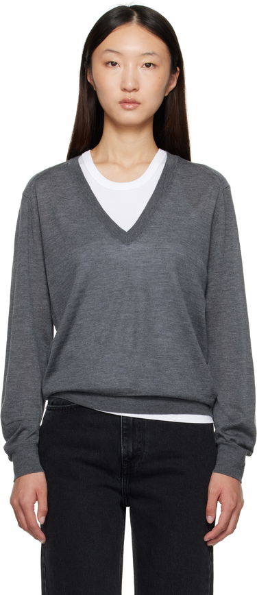 Пуловер Loulou de Saison Loulou de Saison Julio Cashmere V-Neck Sweater Сиво | JULIO, 0