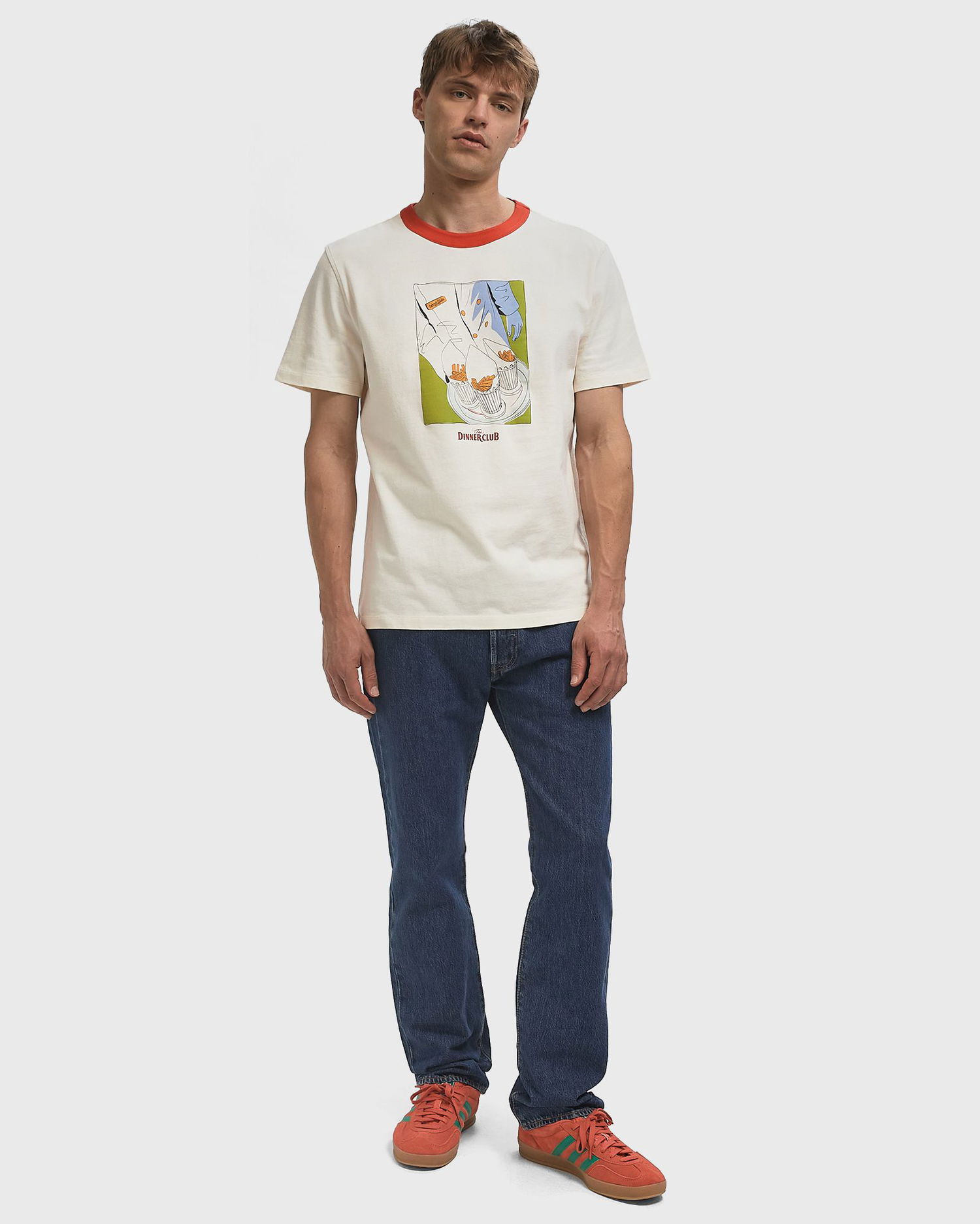 Тениска Edmmond Studios The Dinner Club Graphic T-Shirt Бяло | 125-30-37010, 1