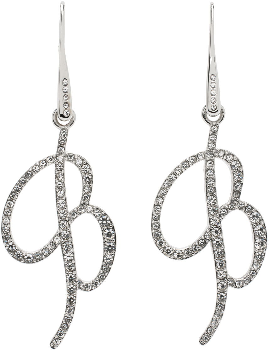 Обеци Blumarine Blumarine Crystal Logo Pendant Earrings Металик | P422W260A, 0