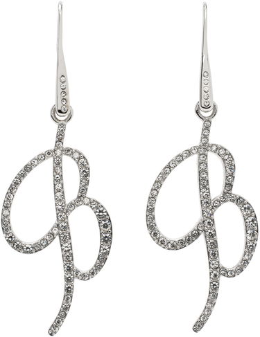 Обеци Blumarine Blumarine Crystal Logo Pendant Earrings Металик | P422W260A, 0