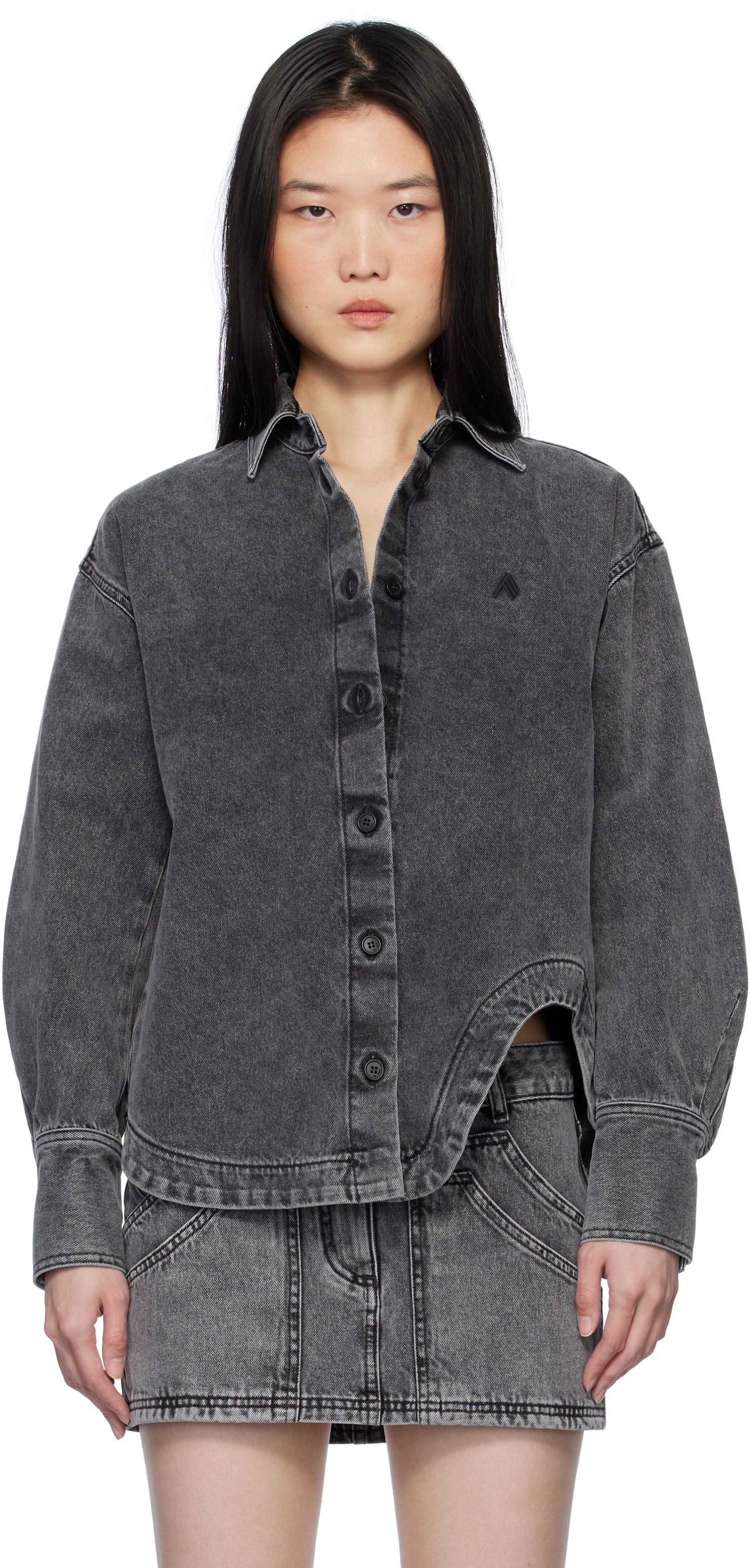 Риза The Attico Attico Eliza Denim Shirt Сиво | 250WCB00074 DDD104AA, 0