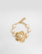 Dolce & Gabbana Raffia and Pearl Flower Bracelet