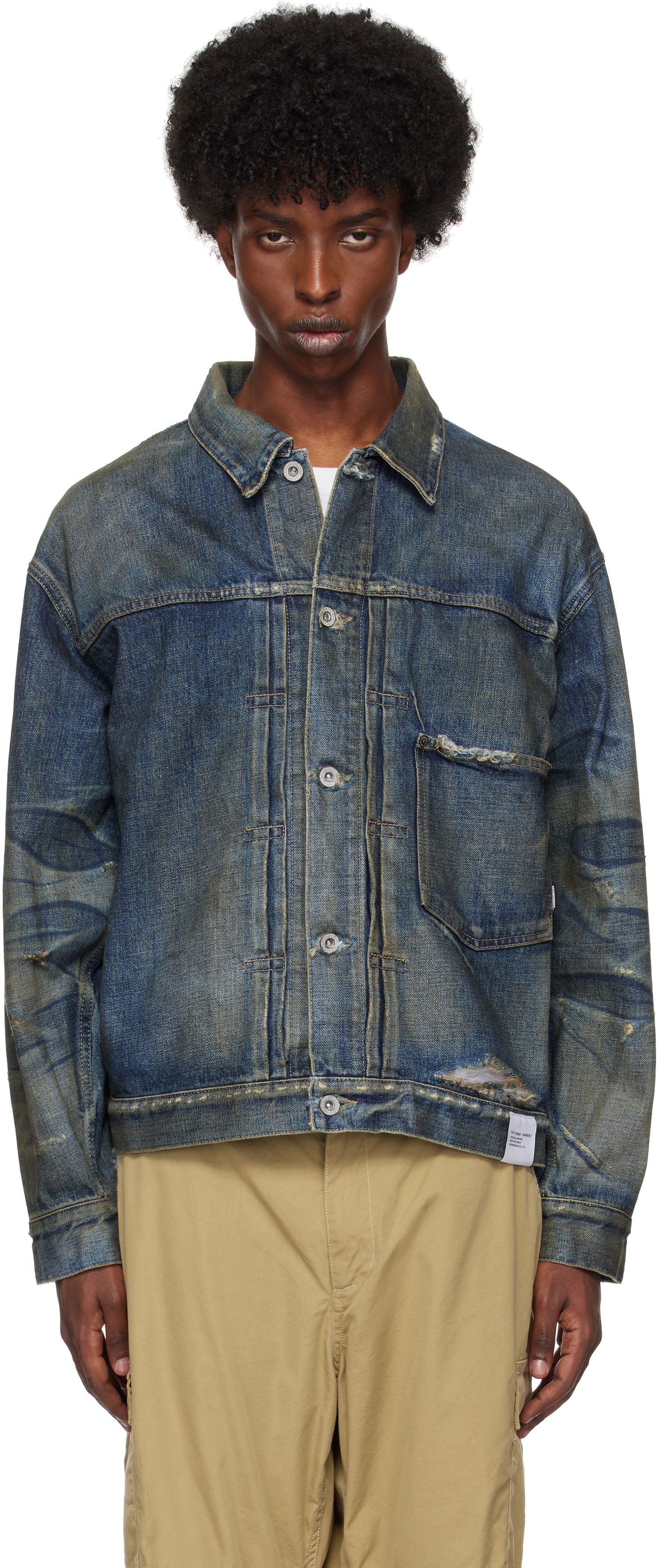 Яке Neighborhood Denim Jacket Синьо | 242XBNH-JKM01, 0