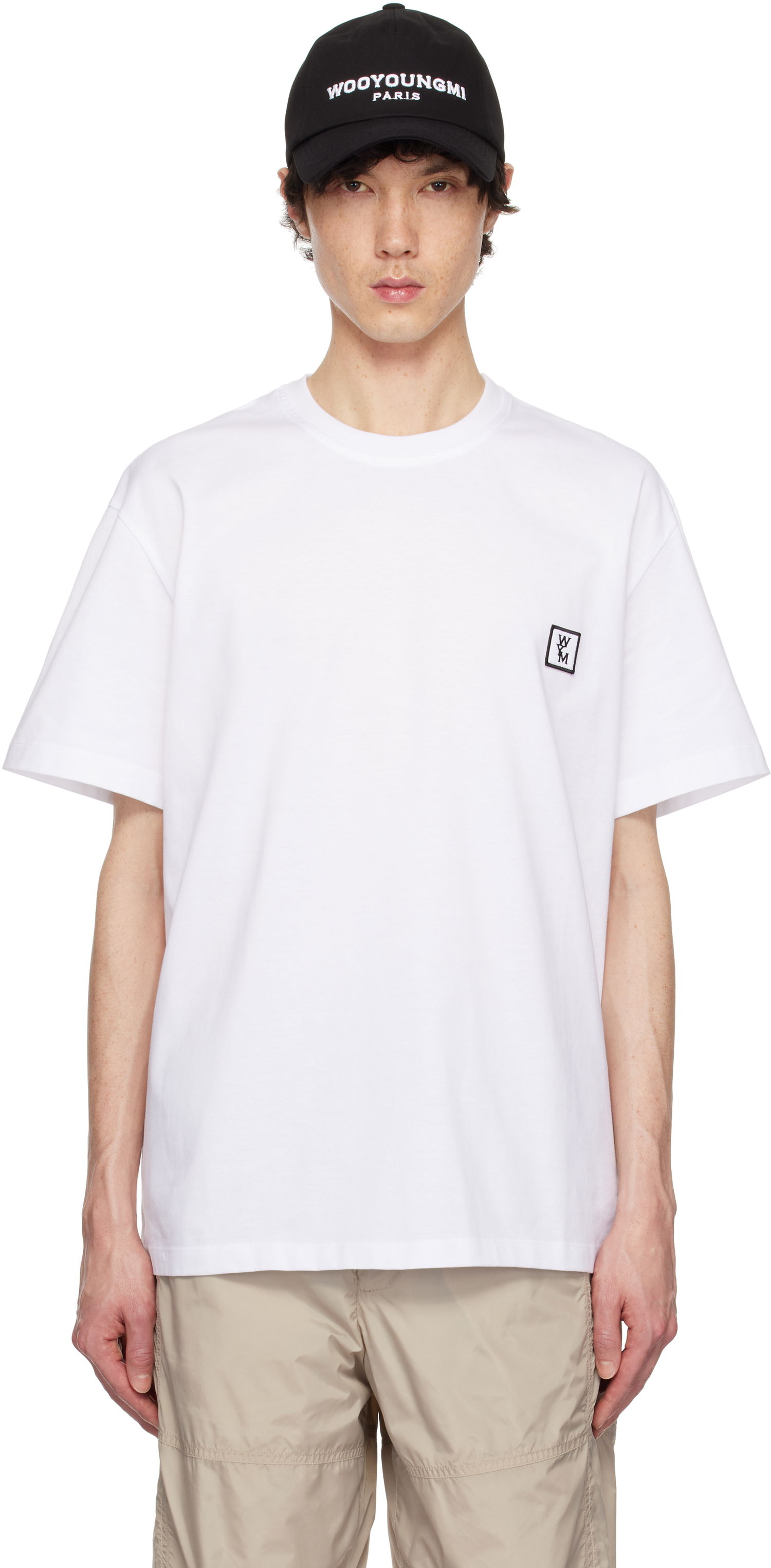 Тениска WOOYOUNGMI WOOYOUNGMI Cotton T-Shirt with Back Logo Бяло | W251TS07, 0
