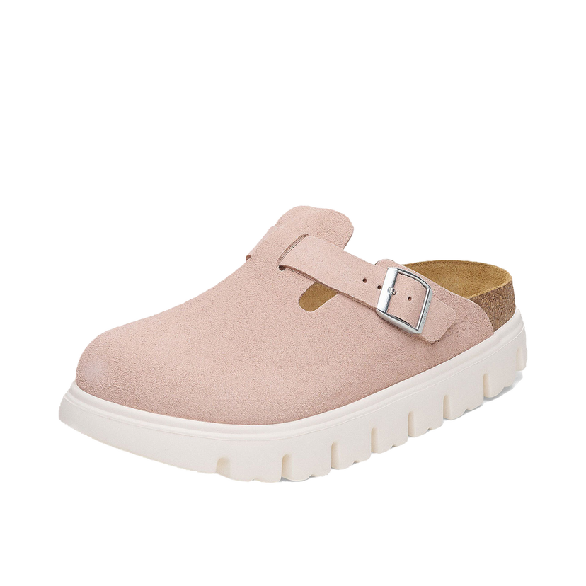 Кецове и обувки Birkenstock Boston Chunky Suede Leather Narrow Fit Clog Розово | 1029125