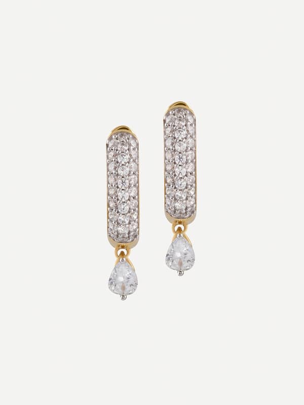 Обеци GUESS Sparkling Rectangle Drop Earrings Бяло | JSBE04506JW, 0