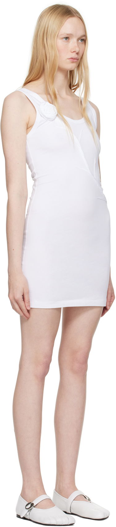 Pокля Coperni Coperni Rose Detail Tank Mini Dress Бяло | DR189F5028, 1