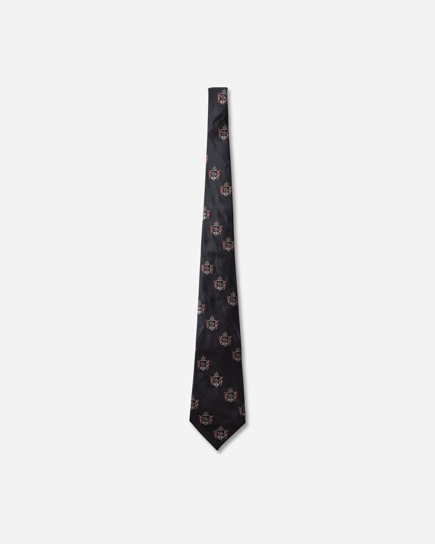 Аксесоари Junya Watanabe Silk Tie with Crest Pattern Черно | WP-K408-W25 1, 1