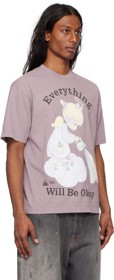 Тениска Online Ceramics Online Ceramics Precious Moments 'Everything Will Be Okay' Graphic T-Shirt Лилаво | Everything Purple SS Tee, 1