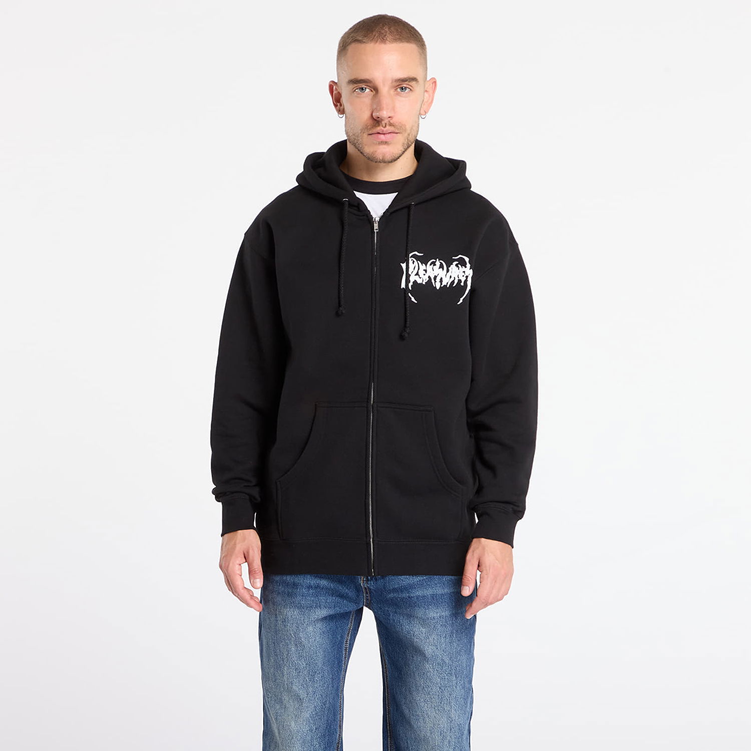 Суитчър Pleasures Pond Zip Hoodie Черно | P25F072-BLACK, 0