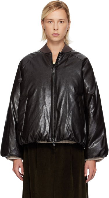 Пухо яке Max Mara Potente Faux-Leather Down Jacket Кафяво | 2525486042600, 0