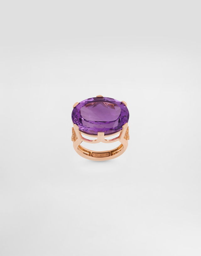Anna Ring In 18-carat Gold With Amethyst And Diamonds