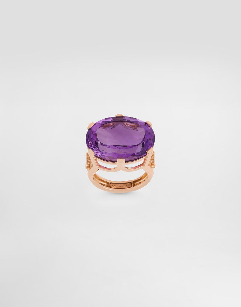 Пръстен Dolce & Gabbana Anna Ring In 18-carat Gold With Amethyst And Diamonds Лилаво | WRSB1GWAME18M307
